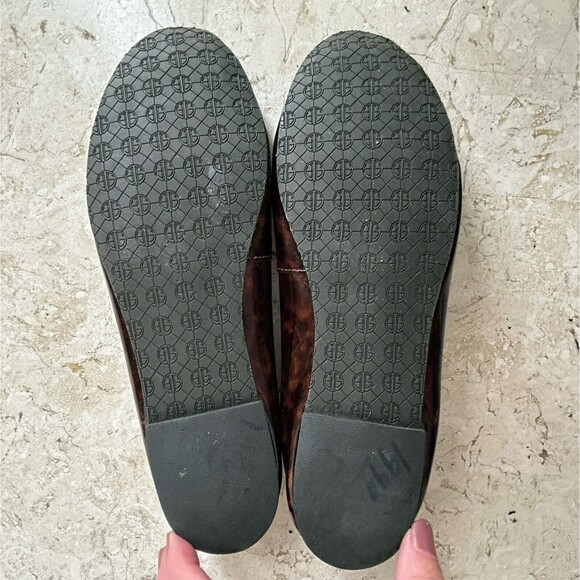 Lilly Pulitzer Logo Ballet Flats 8.5 Shoes Brown Shiny Leather Tortoise Pattern - Picture 10 of 10
